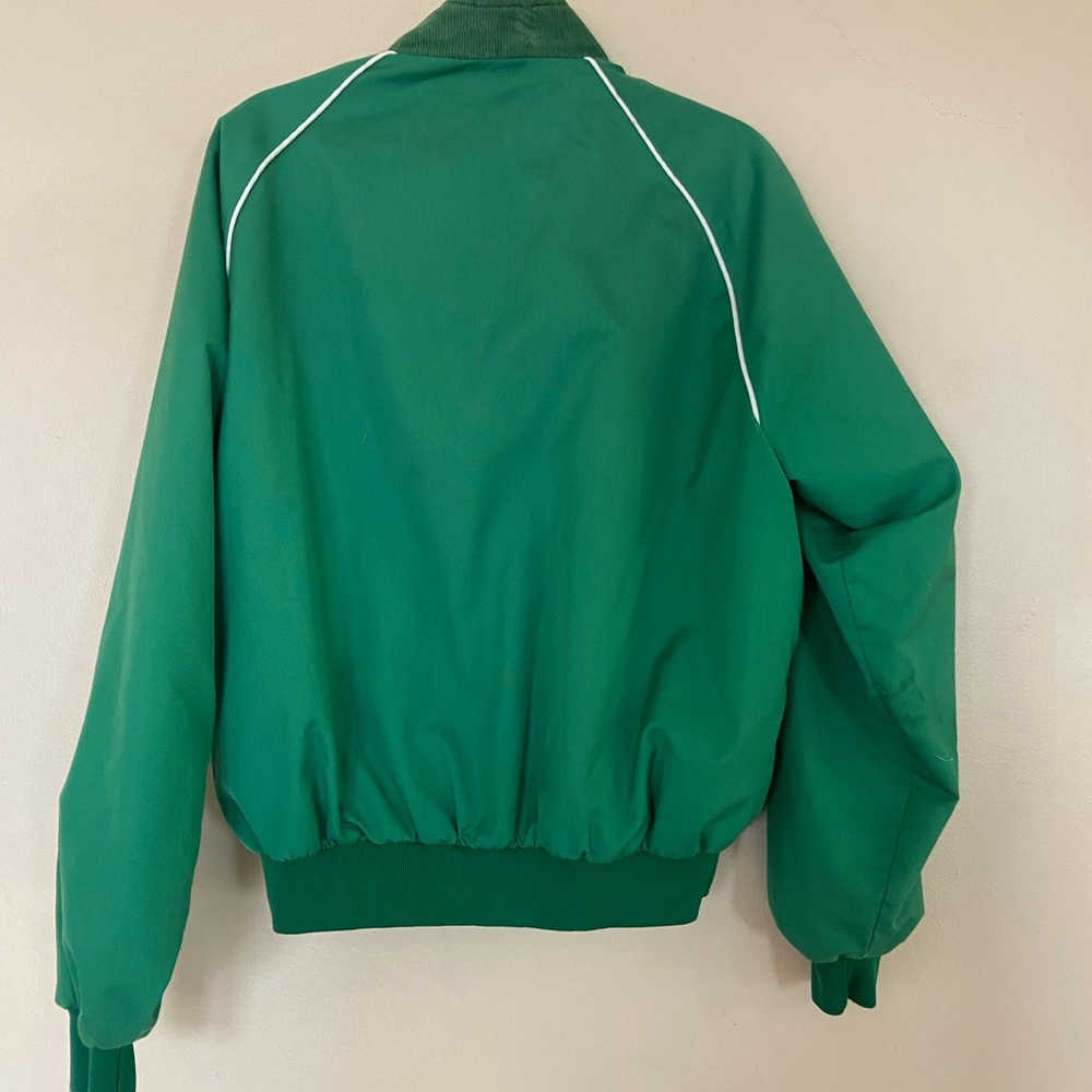 80s Curduroy Collar Green Retro Vintage Swingster Athletic Track Jacket - Picture 4 of 8